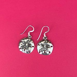 Sterling Silver Sand Dollar Beach Earrings
